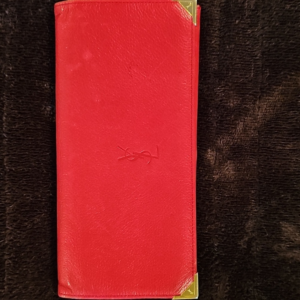 YSL Red Leather Wallet